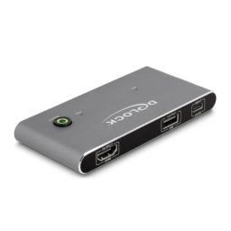 Conmutador KVM DeLock 11486 USB-C a HDMI 8K 60 Hz 3x USB-A