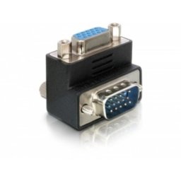 Cambiador de género DELOCK Adaptador VGA macho/hembra acodado Negro 15 pines