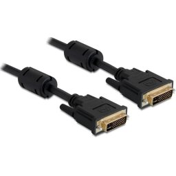 Cable DVI DELOCK 1m DVI-I Macho/Macho chapado en oro negro