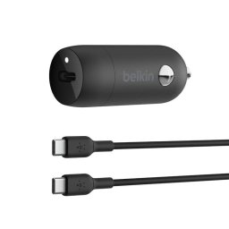 Cargador de coche Belkin CCA004bt1MBK-B6 USB-C 30 W con cable 1 m negro