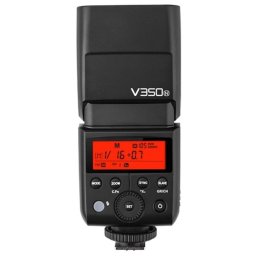 Flash Godox V350N para Nikon compacto HSS 500 flashes LCD 16 canales