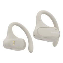 Auriculares Belkin SoundForm ClearFit inalámbricos Bluetooth con Cancelación de Ruido, micrófono, protección IPX5 y control táctil, color arena