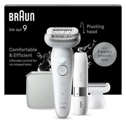 Depiladora Braun Silk-épil 9 9-341 MicroGrip 40 pinzas blanca Wet&Dry recargable