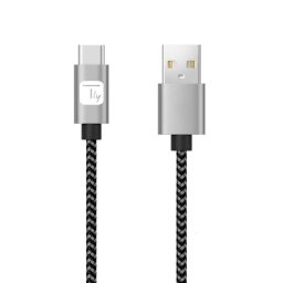 Cable USB Techly ICOC MU2AC-005-AL USB-A a USB-C 0,5 m Algodón Trenzado Carga Rápida