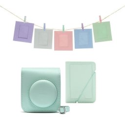 Kit cámara Fujifilm Instax Mini 12 Funda verde y accesorios protección