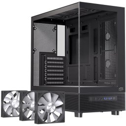 Caja PC Einarex Prisma S500 RGB Black Soporte 9 Ventiladores Cristal Templado