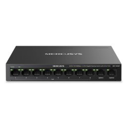 Switch Mercusys MS110CMP 10 puertos Fast Ethernet PoE+ montaje pared