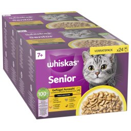 Megapack Whiskas Senior 48 x 85 g en bolsitas - Selección de aves en salsa