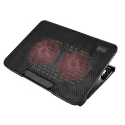 Almohadilla refrigeración Ausavil COS-02 negra dos ventiladores LED rojo USB