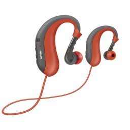 Auriculares Philips SHB6017 inalambricos Bluetooth para musica y llamadas con microfono Negro/Rojo