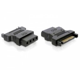 Cambiador de género DELOCK Adaptador SATA 15 pines a IDE 4 pines Negro