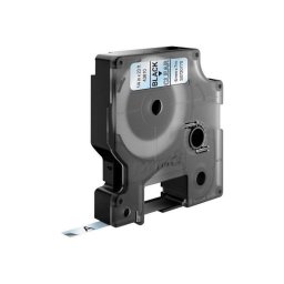 Cinta para impresora de etiquetas DYMO D1 6 mm x 7 m poliéster negro sobre transparente