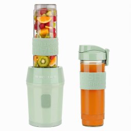 Sweiss Mini Batidora Portátil Moov7, Smoothie Maker, 2 Botellas De 570 Ml Con Tapas De Viaje, 4 Cuchillas De Acero Inoxidable, 300w, Verde