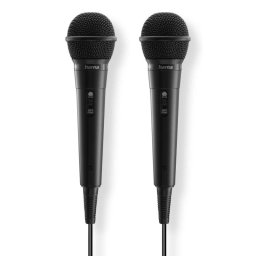Micrófono Hama Karaoke con cable, unidireccional, jack 3,5 mm, set de 2