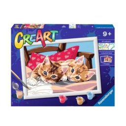 Kit de pintura por números Ravensburger Two Cuddly Cats acrílico 15 colores