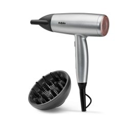 Secador de Pelo BaByliss Cosmos D580DE Iónico 2100W con Difusor y 3 Modos Acero Satinado