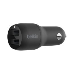 Cargador de coche Belkin BoostCharge doble USB-A 24 W negro compacto