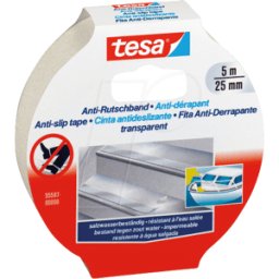 TESA 55587 TR - Cinta antideslizante, 5 m x 25 mm, transparente