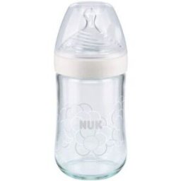 Nuk Nature Sense Biberón de vidrio con tetina de silicona 240mL Color Assorted M