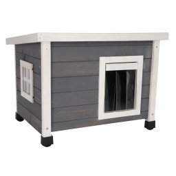 Casa Kerbl Pet Rustica, blanco/ gris para gatos - 57 x 45 x 43 cm (L x An x Al)