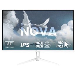 Monitor Arozzi Nova 27" QHD 180Hz IPS Blanco Gaming HDR FreeSync G-SYNC 1ms