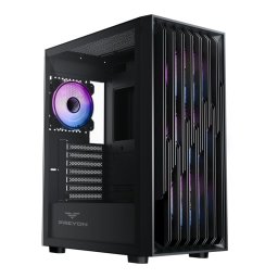 Caja PC Preyon Nest Quarry ATX/E-ATX Cristal Templado Torre Negra ARGB con Ventana