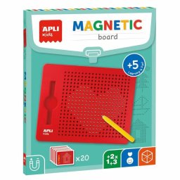 Pizarra magnética APLI Kids 17536 roja con fichas y lápiz metálico