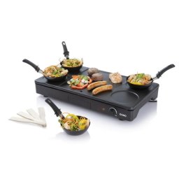 Parrilla de interior Domo DO8712W 5 zonas antiadherente 1000 W negra