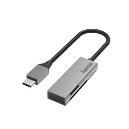 Lector de tarjetas Hama 00200131 USB-C aluminio 5000 Mbit/s plata
