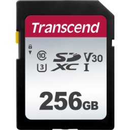 TRANSCEND TS256GSDC300S - TARJETA DE MEMORIA SDXC, 256GB, CLASE 10 UHS-I U3, V30, 300S.