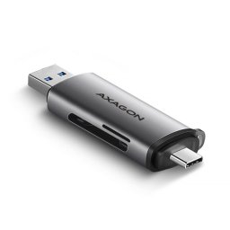 Lector de tarjetas AXAGON CRE-SAC USB 3.0 Type-A/Type-C metal gris