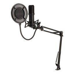 Micrófono Nedis GSMIC410BK USB cardioide con filtro antipop y soporte