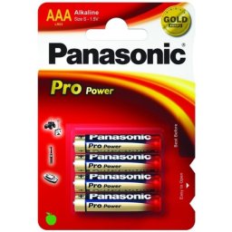 Pila alcalina Panasonic LR03PPG AAA 1,5 V pack 4 unidades colores azul oro rojo