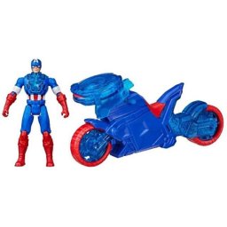 Motocicleta Hasbro Marvel Avengers Epic World of Action con figura y escudo lanzador