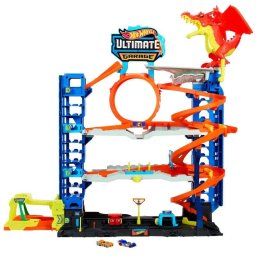 Set de pistas y vehículo Hot Wheels City HKX48 multicolor 2 coches 1:64