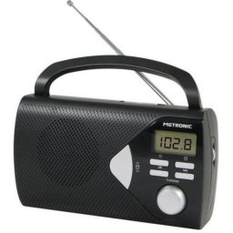 Radio portátil Metronic 477205 digital AM FM pantalla LCD negro