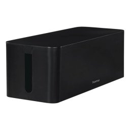 Organizador de cables Hama Maxi negro caja plástica con ranuras y pies antideslizantes