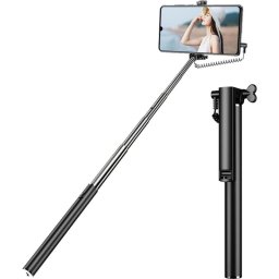 Palo para selfies Bigben Connected SELFIESTICKMINIV2B compacto negro y plata 14 cm