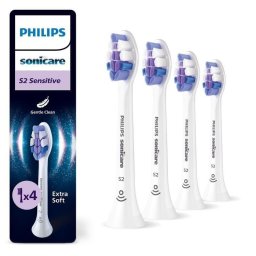 Cabezal Philips Sensitive HX6054/87 Blanco Pack 4 Extra Suave Compatible Sonicare