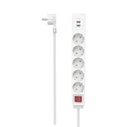 Regleta Hama 00223186 5 Tomas 2 USB-A Interruptor Cable 1,4 m Blanca