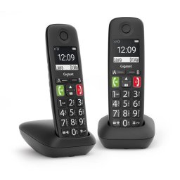 Teléfono inalámbrico Gigaset E290 Duo negro pantalla 2" manos libres