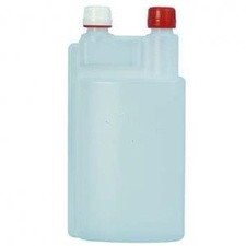 Botella vacía dosificadora 2 tapones. 1 litro