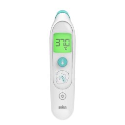 Termómetro digital Braun BST200WE sensor remoto frente botones blanco