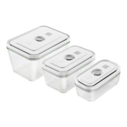 Recipiente de almacenamiento ZWILLING Fresh & Save set 3 piezas vidrio vacío apilable