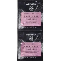 Apivita Express Beauty Mascarilla Limpiadora Arcilla Rosa 8ml x2