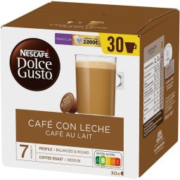 Nescafé Dolce Gusto Café con Leche Pack de 3 Cajas de 30 Cápsulas