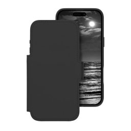 Funda para móvil DBRAMANTE1928 Lynge MS ICON tipo libro piel negra con MagSafe para iPhone 17 Pro Max