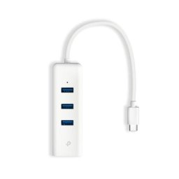 Adaptador de red TP-Link UE330C USB-C Gigabit Ethernet y Hub 3xUSB 3.0 Blanco