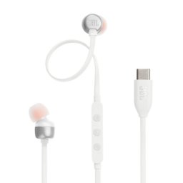 JBL Tune 310C Auriculares con cable USB-C Pure Bass Micrófono y control remoto integrados Blancos