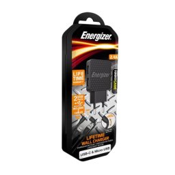 Cargador Energizer AC2BEULCMM Universal 2 Puertos USB 2,4A Cable 1,2 m Negro